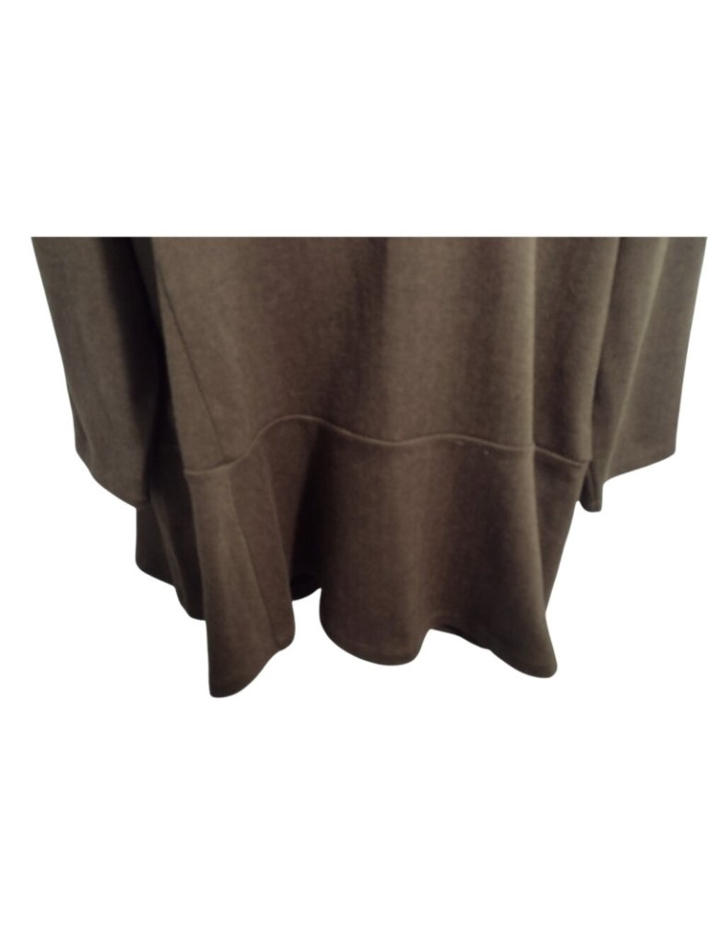 Lauren Ralph Lauren Herringbone Peplum Shirt 2X Brown Quiet Luxury 3/4 Sleeves - Picture 3 of 8